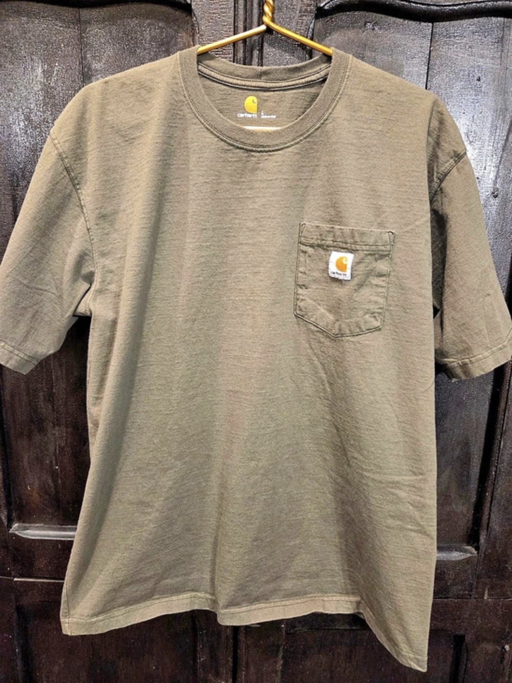 Carhartt K87 Men's Workwear Short Sleeve Pocket T-Shirt Green (Large)